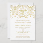 Elegante Gold Vintag Glamour Hochzeit Einladung (Vorderseite)