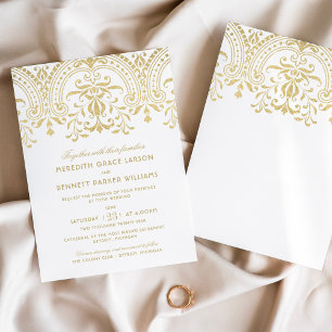 Elegante Gold Vintag Glamour Hochzeit Einladung