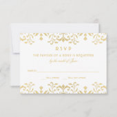 Elegante Gold Vintag Glamour Hochzeit RSVP Karte (Vorderseite)