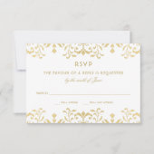 Elegante Gold Vintag Glamour Hochzeit RSVP Karte (Vorderseite)