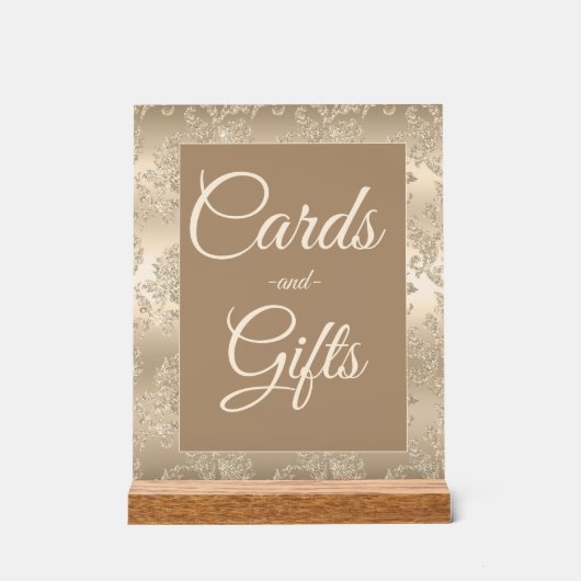 Elegante Gold Vintage Brautparty Karten Geschenke Acrylschild (Vorderseite)