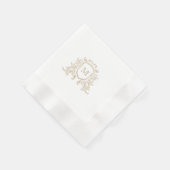 Elegante Gold Wappen Monogram Custom Wedding Serviette (Ecke)