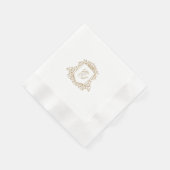 Elegante Gold Wappen Monogram Custom Wedding Serviette (Ecke)