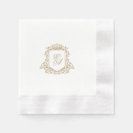 Elegante Gold Wappen Monogram Custom Wedding Serviette