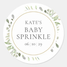 Elegante Gold-Wasserfarbe-Grün-Baby-Sprinkle