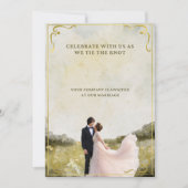 Elegante Gold Watercolor Einladung zur Hochzeit |  (Vorderseite)