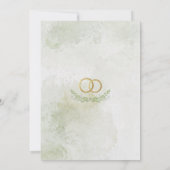 Elegante Gold Watercolor Einladung zur Hochzeit |  (Rückseite)