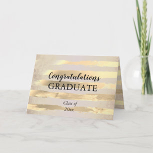 Elegante Gold Watercolor Gratulationen Graduate Karte