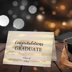 Elegante Gold Watercolor Gratulationen Graduate Karte