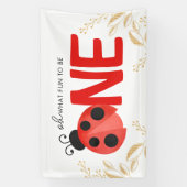 Elegante Gold & Watercolor Ladybug ONE Party Banner (Vertikal)