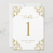 Elegante Gold Wedding 12x18 Tischnummer Cards (Vorderseite)