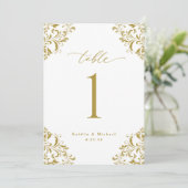 Elegante Gold Wedding 12x18 Tischnummer Cards (Stehend Vorderseite)