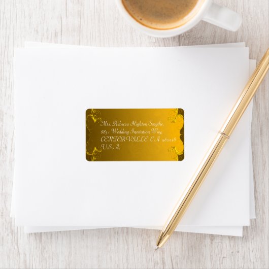 Elegante Gold Wedding Address Labels Adressaufkleber (Insitu)