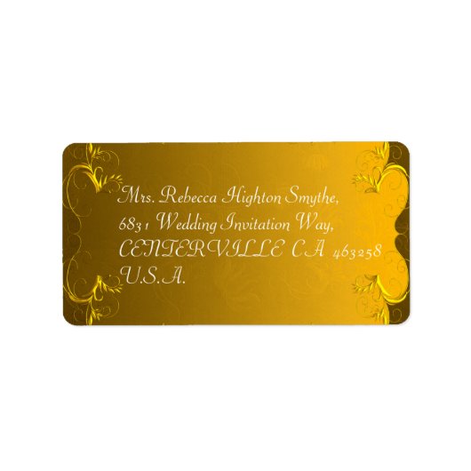 Elegante Gold Wedding Address Labels Adressaufkleber (Vorne)