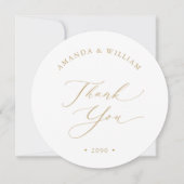 Elegante Gold Wedding Dankeschön Card Einladung (Vorderseite)