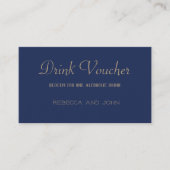 Elegante Gold Wedding Drink Card Visitenkarte (Vorderseite)