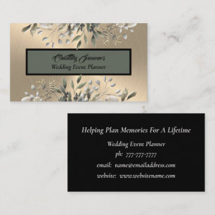 Elegante Gold Wedding Event Planner Business Card Visitenkarte