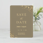 Elegante Gold Wedding Invitation Card Einladung (Stehend Vorderseite)