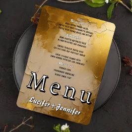 Elegante Gold Wedding Menu Card mit Couple Foto Menükarte