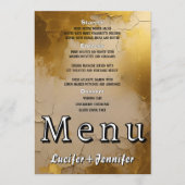 Elegante Gold Wedding Menu Card mit Couple Foto Menükarte (Vorderseite)