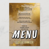 Elegante Gold Wedding Menu Card mit Couple Foto Menükarte (Vorderseite)