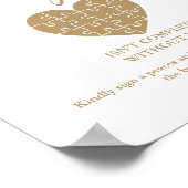 Elegante Gold Wedding Puzzle Gästebuchunterschrift Poster (Ecke)
