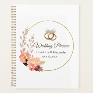 Elegante Gold Wedding Rings Personalisiert Planer