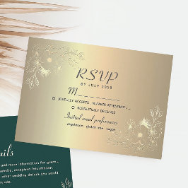 Elegante Gold Wedding RSVP Card