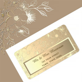 Elegante Gold Wedding Rücksendeadresse Adressaufkleber