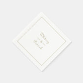 Elegante Gold Wedding Script Minimalistisch Couple Serviette (Ecke)