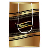 Elegante Gold Wedding Trauzeugen Geschenktasche Mittlere Geschenktüte (Rückseite)
