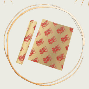 Elegante Gold Weihnachten Modernes Rotes  Geschenkpapier