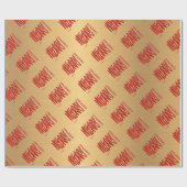 Elegante Gold Weihnachten Modernes Rotes Weihnacht Geschenkpapier (Flach)