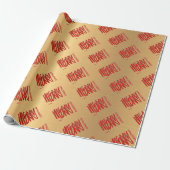 Elegante Gold Weihnachten Modernes Rotes Weihnacht Geschenkpapier (Ungerollt)