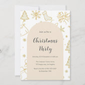 Elegante Gold Weihnachten Party Einladung (Vorderseite)