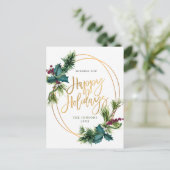 Elegante Gold Weihnachts-Pine Cones Holiday Gruß Postkarte (Stehend Vorderseite)