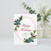 Elegante Gold Weihnachts-Pine Cones Holiday Gruß Postkarte (Stehend Vorderseite)