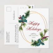 Elegante Gold Weihnachts-Pine Cones Holiday Gruß Postkarte (Vorne/Hinten)