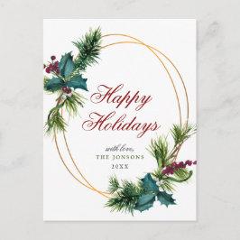 Elegante Gold Weihnachts-Pine Cones Holiday Gruß Postkarte