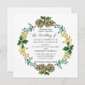 Elegante Gold Weihnachtsbäckerei Weinroute Mendris Einladung (Vorne/Hinten)