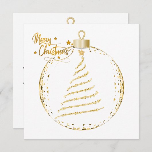 Elegante Gold Weihnachtsbaum Gruß Mitteilungskarte (Vorne/Hinten)