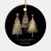 Elegante Gold Weihnachtsbaum Non Foto Keramik Ornament (Vorne)