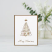 Elegante Gold Weihnachtsbaum Weihnachtsfeiertage W Feiertagskarte (Stehend Vorderseite)