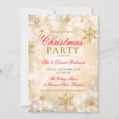 Elegante Gold Weihnachtsfeier Einladung (Vorderseite)