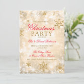 Elegante Gold Weihnachtsfeier Einladung (Stehend Vorderseite)