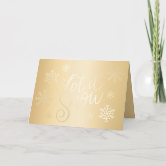 Elegante Gold Weihnachtsgeschenk Schneeflocken Karte (Vorderseite)