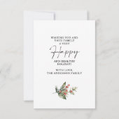 Elegante Gold Weihnachtskranz Foto-Karten Dankeskarte (Rückseite)