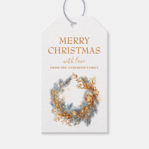 Elegante Gold Weihnachtsmann Custom Geschenkanhänger