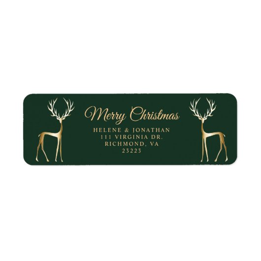 Elegante Gold Weihnachtsmann-Rücksendeadresse (Vorne)