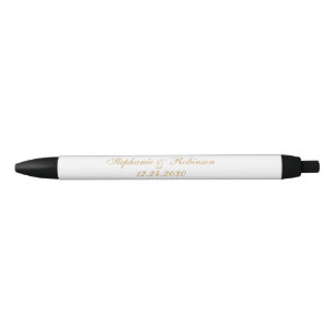Elegante Gold Weiße Schwarze Hochzeit Kugelschreiber